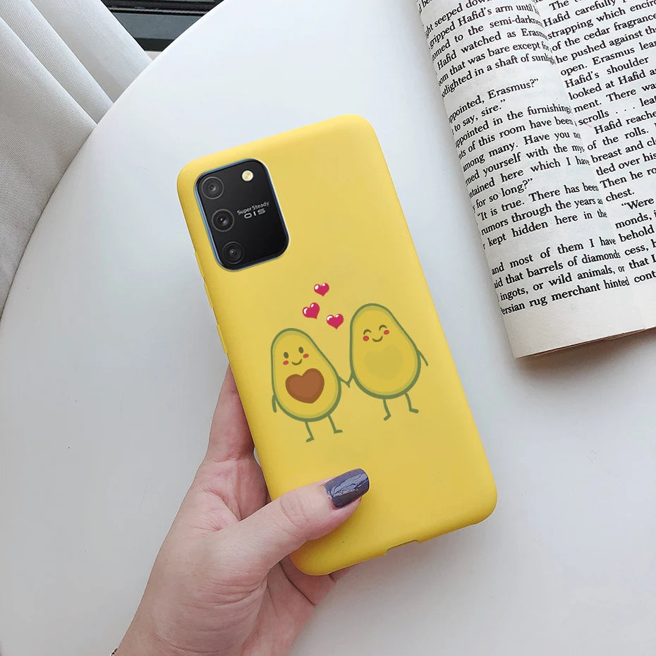 For Samsung Galaxy S10 Lite Case on Samsung Note 10 Lite S 10 Lite Cover Simple Solid Matte Soft Silicone Back Cover Phone Cases