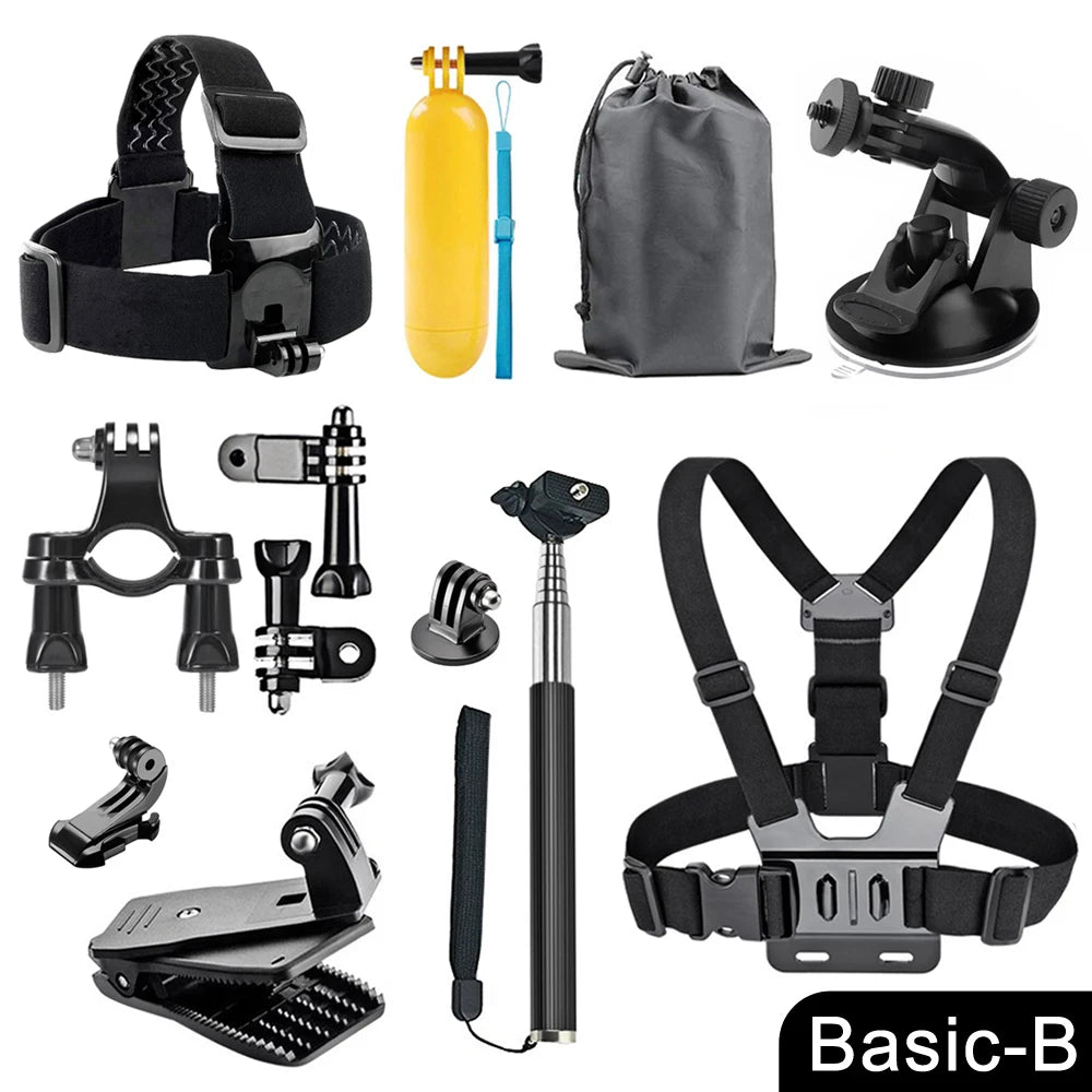 ORBMART for GoPro Accessories Set for Go Pro Hero 13 12 11 10 9 8 7 6 5 4 Black Mount for DJI Insta360 for Sjcam Action Camera