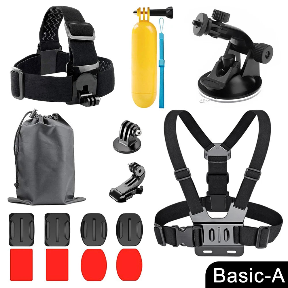 ORBMART for GoPro Accessories Set for Go Pro Hero 13 12 11 10 9 8 7 6 5 4 Black Mount for DJI Insta360 for Sjcam Action Camera