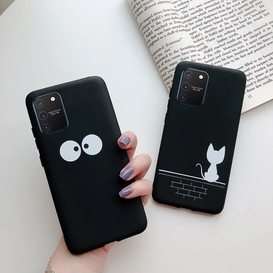 For Samsung Galaxy S10 Lite Case on Samsung Note 10 Lite S 10 Lite Cover Simple Solid Matte Soft Silicone Back Cover Phone Cases