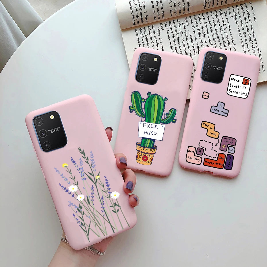 For Samsung Galaxy S10 Lite Case on Samsung Note 10 Lite S 10 Lite Cover Simple Solid Matte Soft Silicone Back Cover Phone Cases