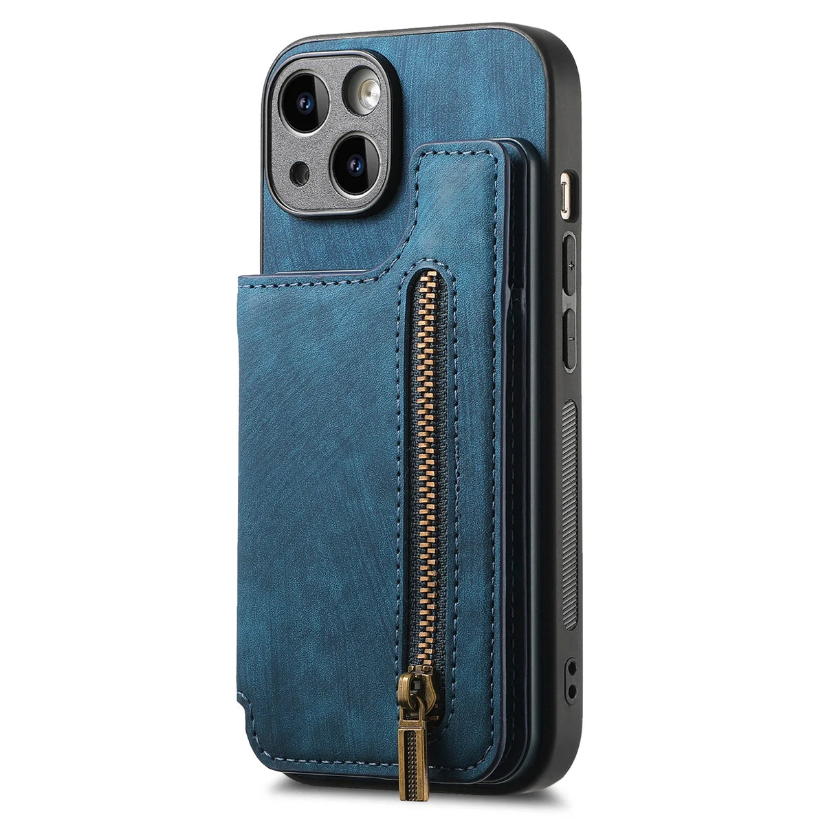 Zipper Card Solt Wallet Leather Case For iPhone 16 Pro Max 17 Air 15 14 Plus 13 12 11 Se2022 Pocket Magnetic Double Buckle Cover