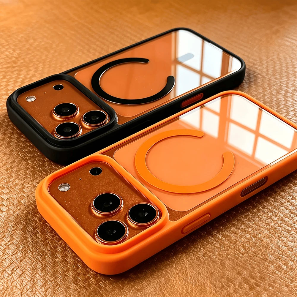 Luxury Candy Bumper Shockproof Phone Cases For iPhone 17 16 15 14 18 Pro Max 17Pro 18Pro For Magsafe Magnetic Clear Back Cover