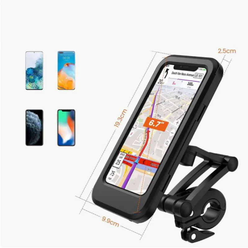 Motorcycle Bike Mobile Phone Holder Support Universal Bicycle 360° Swivel Adjustable Waterproof GPS Motorcycle Cellphone Holder