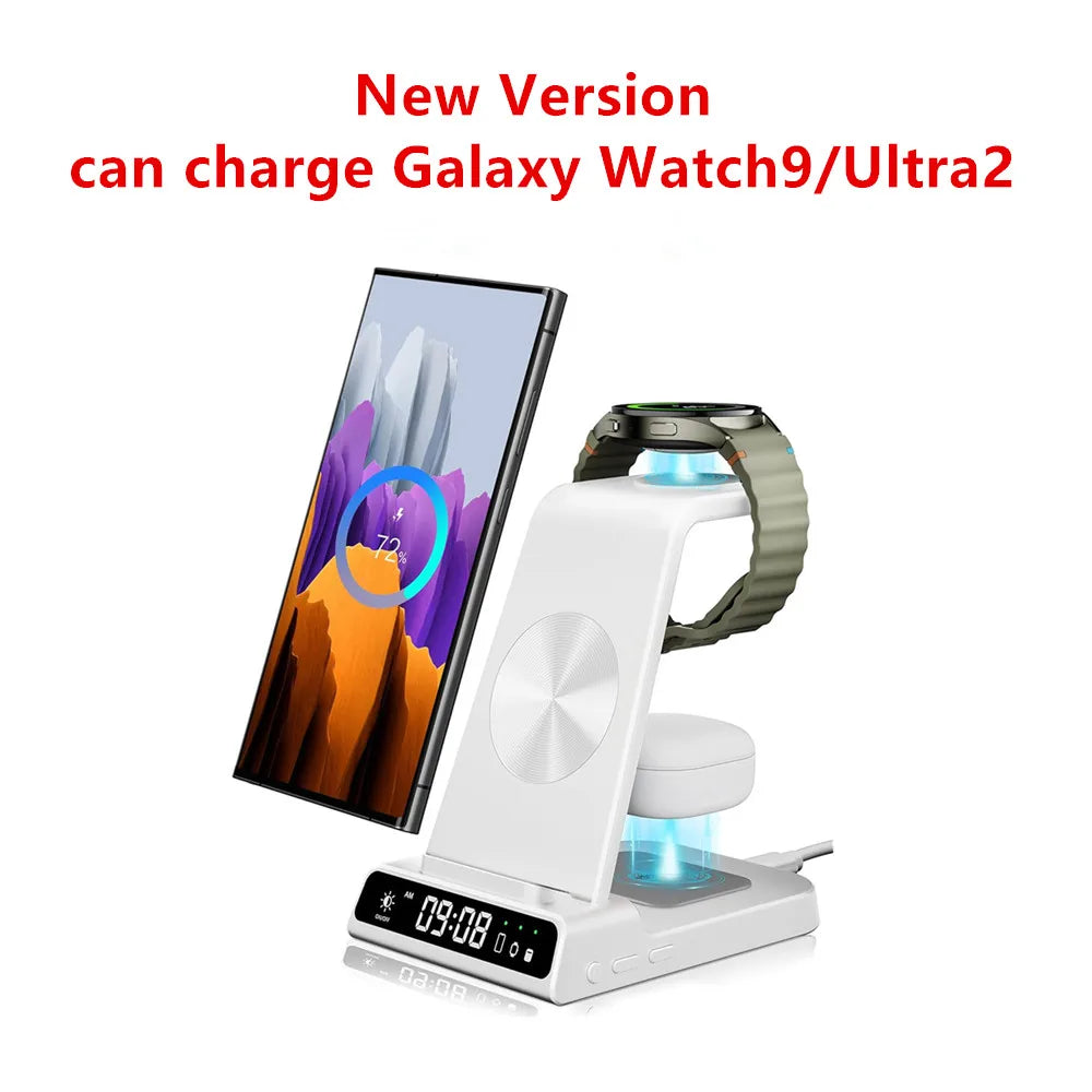 SwanScout C01 Charging Station for Samsung S25 S24 Ultra S23 Z Flip Z Fold Wireless Charger for Galaxy Watch 8 7 for Buds 3 Pro