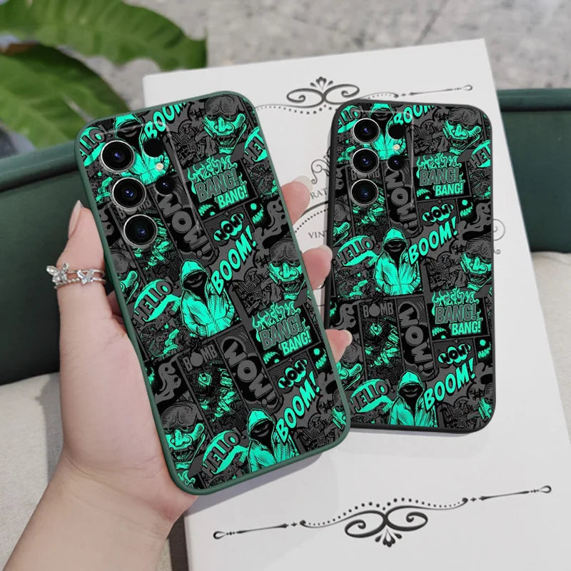 Blackened Clown Phone Case For Samsung Galaxy S25 S24 S23 S22 S21 S20 S10 S10E S9 Ultra Plus FE Note 20 Ultra 10 9 Plus Cover