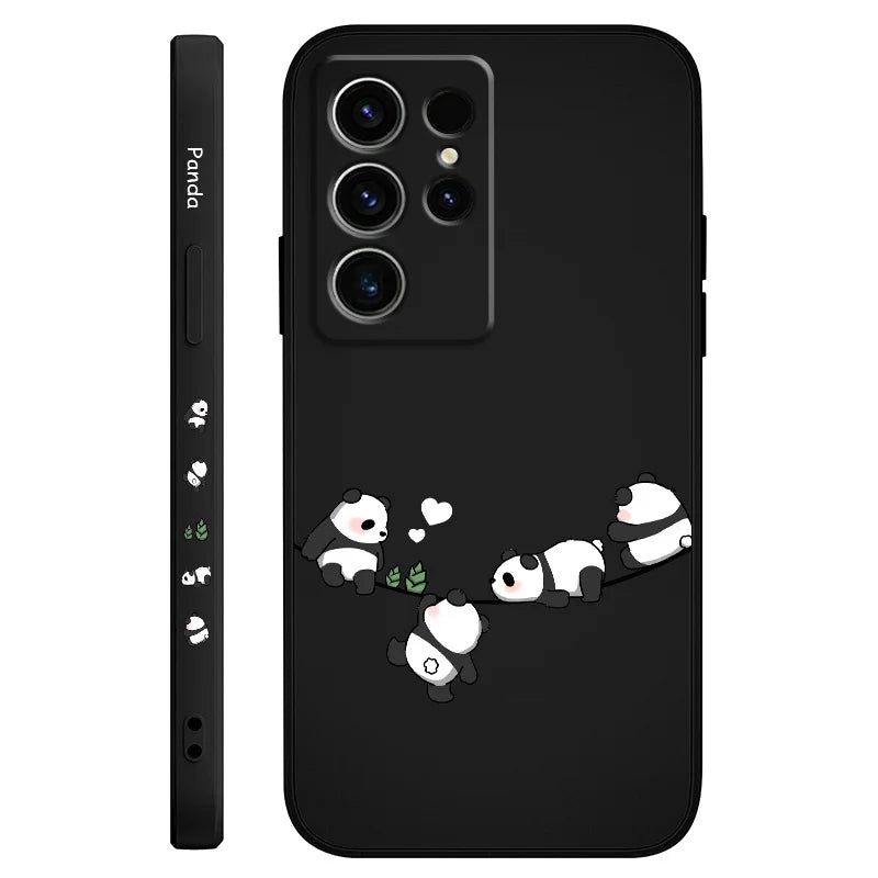 Baby Panda Phone Case For Samsung Galaxy S25 S24 S23 S22 S21 S20 S10 S10E Ultra Plus FE Note 20 Ultra 10 Plus Cover