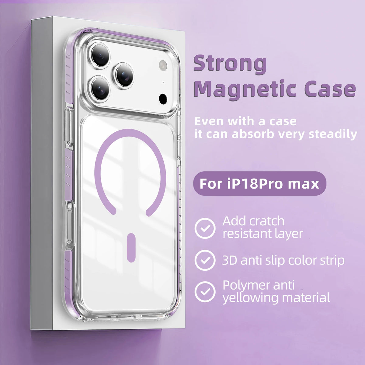 Luxury Clear for Magsafe Magnetic Case For iPhone 18 17 Pro Max 18pro 17pro Coque Wireless Charging Candy Frame Shockproof Cover