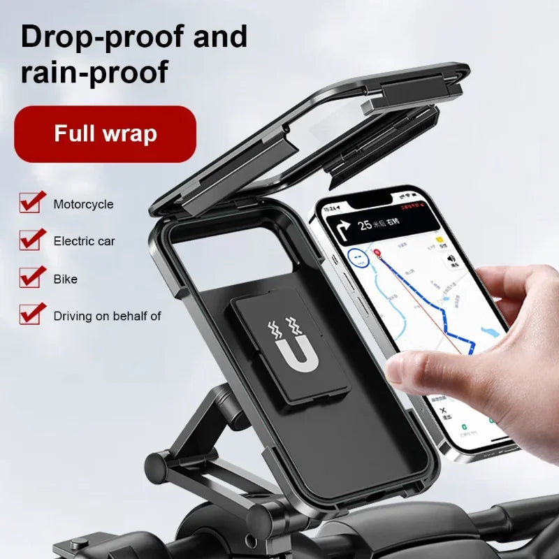 Motorcycle Bike Mobile Phone Holder Support Universal Bicycle 360° Swivel Adjustable Waterproof GPS Motorcycle Cellphone Holder