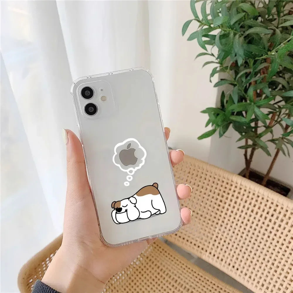 Funny Animal Couple Phone Case for iPhone 17 16 11 12 14 13 15 Pro Max Mini SE4 7 8 Plus 17E Clear Cover Cute Panda Sloth Funda