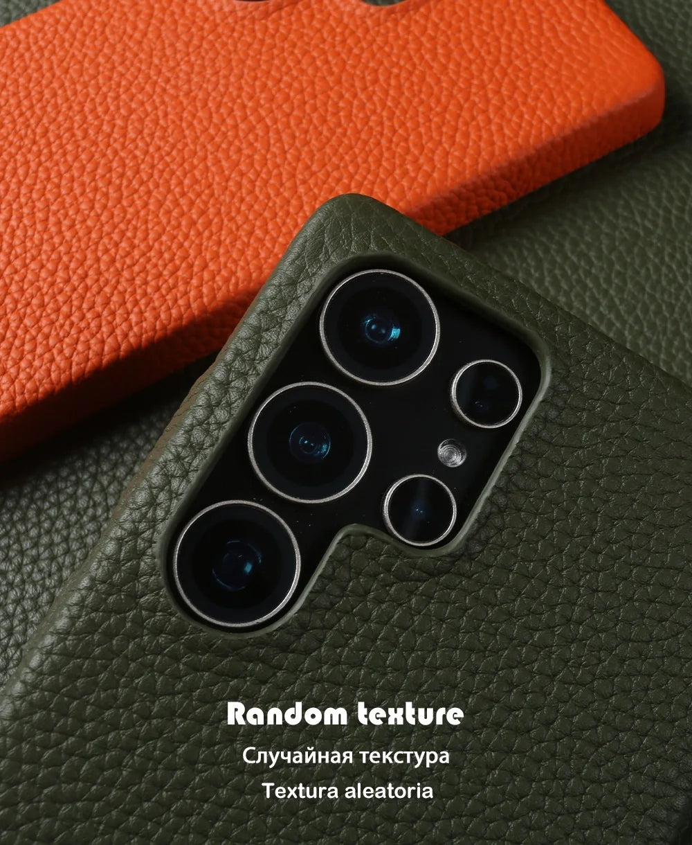 For Magsafe Case Samsung Galaxy S26 Ultra S25FE S23Plus S23Ultra S24 Premium Genuine Leather Cover Magnetic Cases Full Coverage