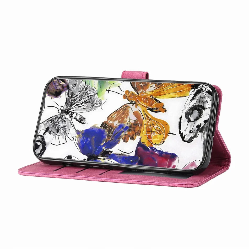 Girl Wallet Case For Apple iPhone 6Plus 17 16 16E 15 14 13 12 Pro Max Mini 6 7 8 Plus SE 2020 Cute Butterfly Phone Protect Cover