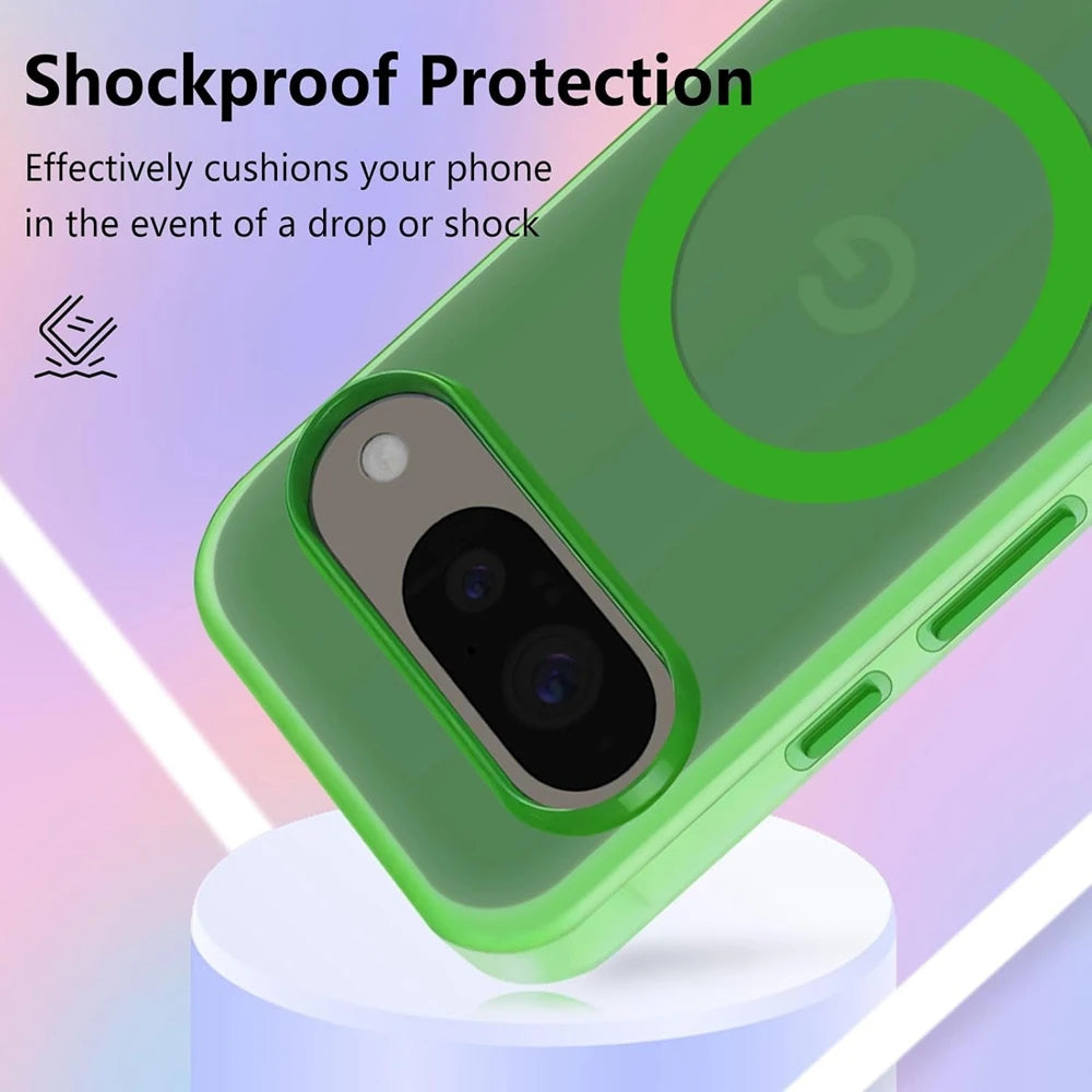 Candy Color Matte Clear Magnetic for Magsafe Case For Google Pixel 9A 8 10ProXL 8A Wireless Charge Frosted for Google 10 9Pro XL