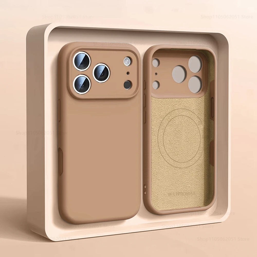 Magnetic Original Liquid Silicone Phone Case For iPhone 18 17 16 15 14 13 Pro Max 17Pro 18 For Magsafe Wireless Cases Soft Cover