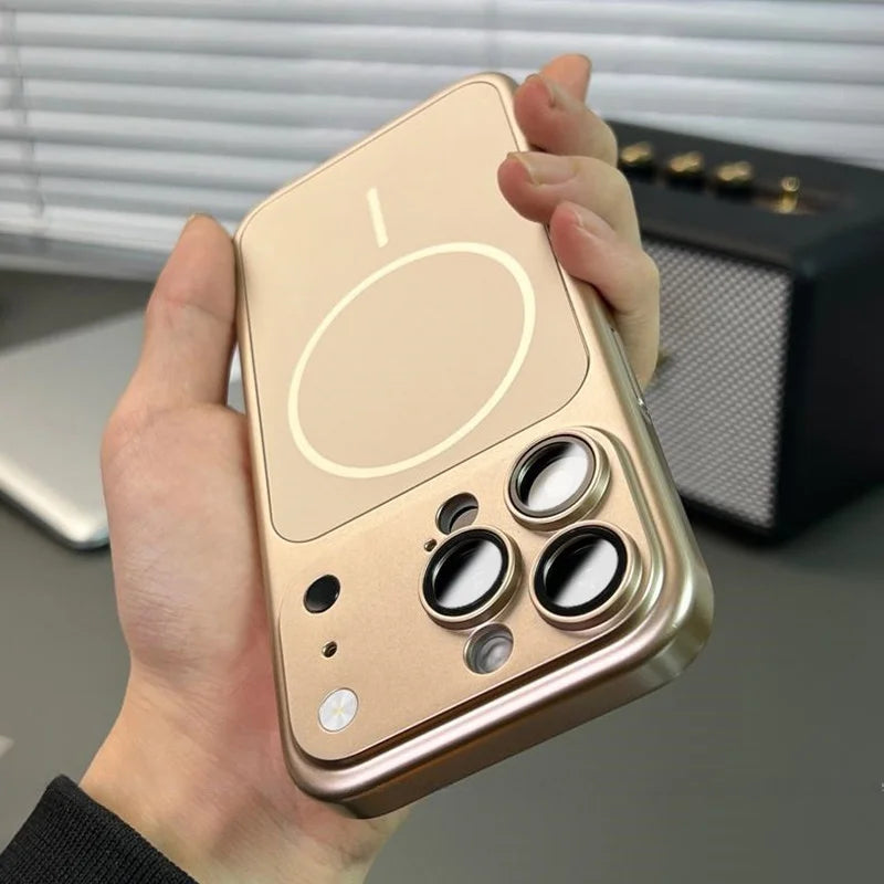 Instantly Change 17 Ultra Thin Metallic Paint Magnetic Case For iPhone 18 17 16 15 14 13 Pro Max Lens Protect For Magsafe Cover