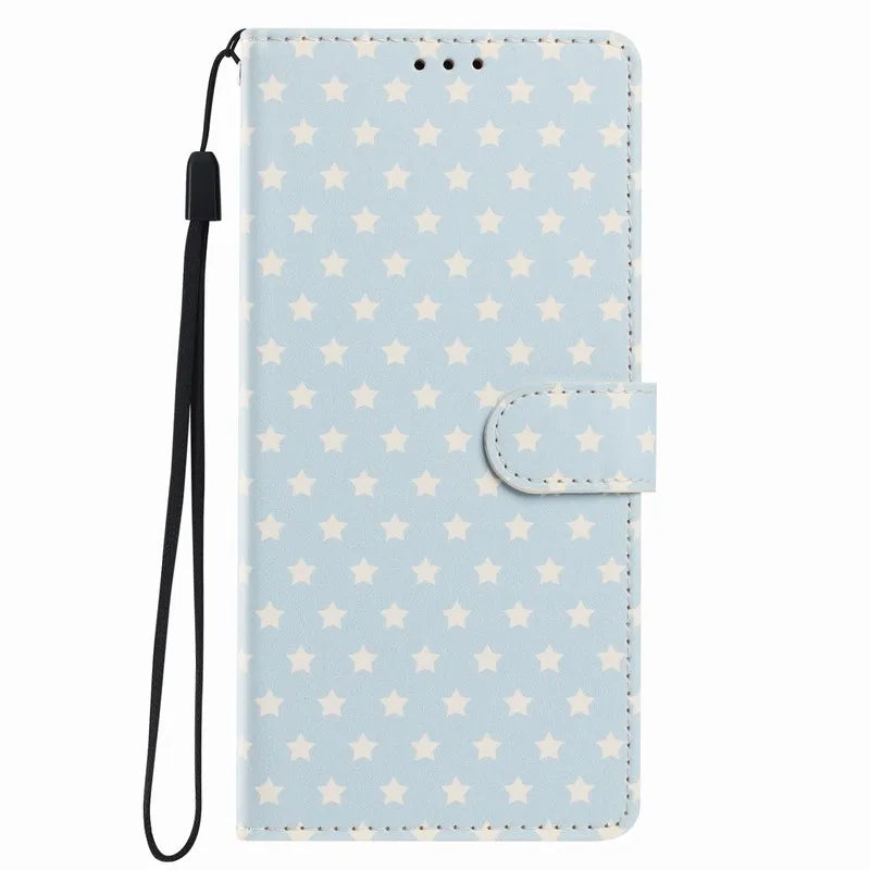 Cute Stars Case For Apple iPhone 6Plus 17E 17 16E 16 14 Plus 13 12 Mini 15 Pro Max Cash Wallet Card Storage Phone Back Cover