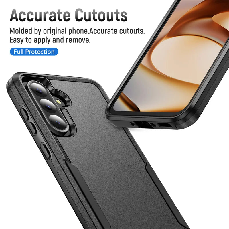 Armor Case for Samsung Galaxy S24 FE S22 S23 Plus S21 S25 Ultra Edge A54 A16 5G A56 A36 A26 A55 Hard PC+TPU Protector Back Cover