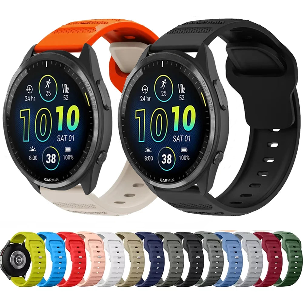 20mm 22mm Silicone Strap for Garmin Forerunner 965 955 265 255 165 55 Fashion Replacement Wristband for Garmin Venu 3/2 Active 5