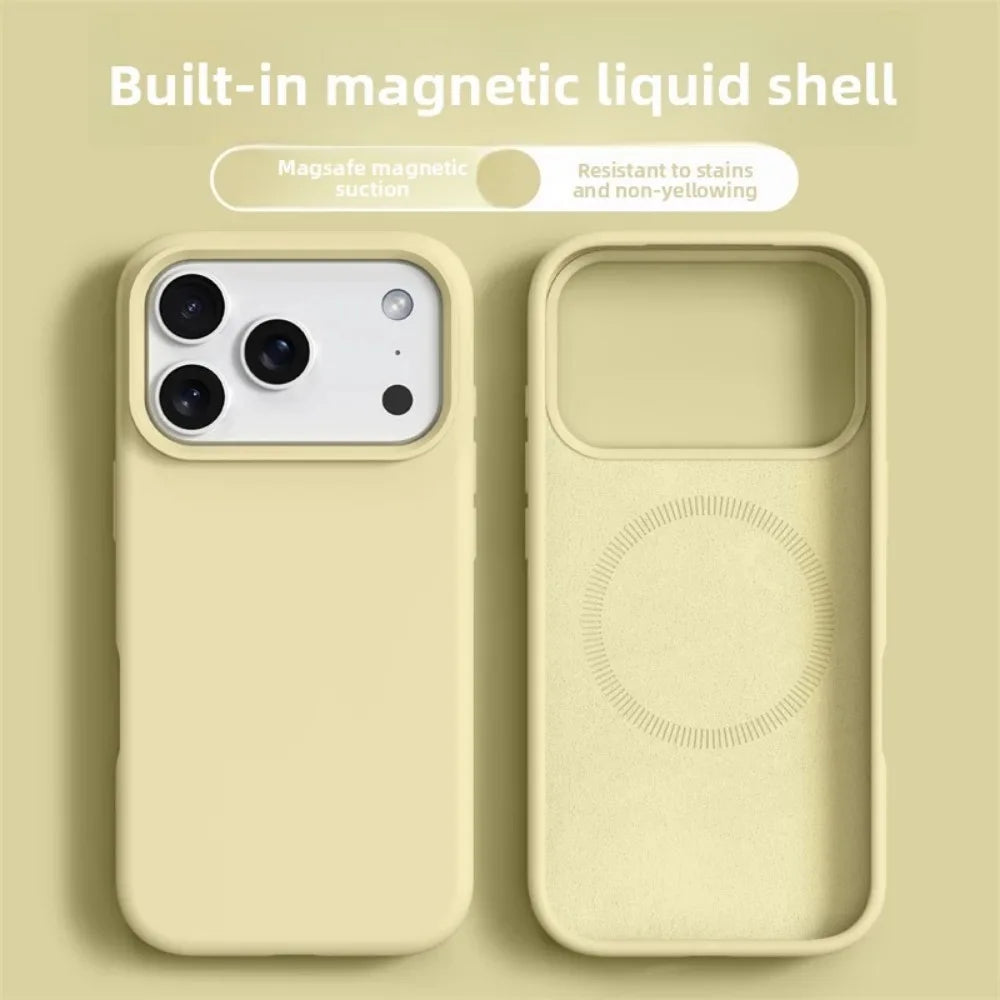 Original Magnetic Phone Case For iPhone 17 16 Pro Max Liquid Silicone Cases For iPhone 17 18 Pro Max 17Pro Air Soft Bumper Cover