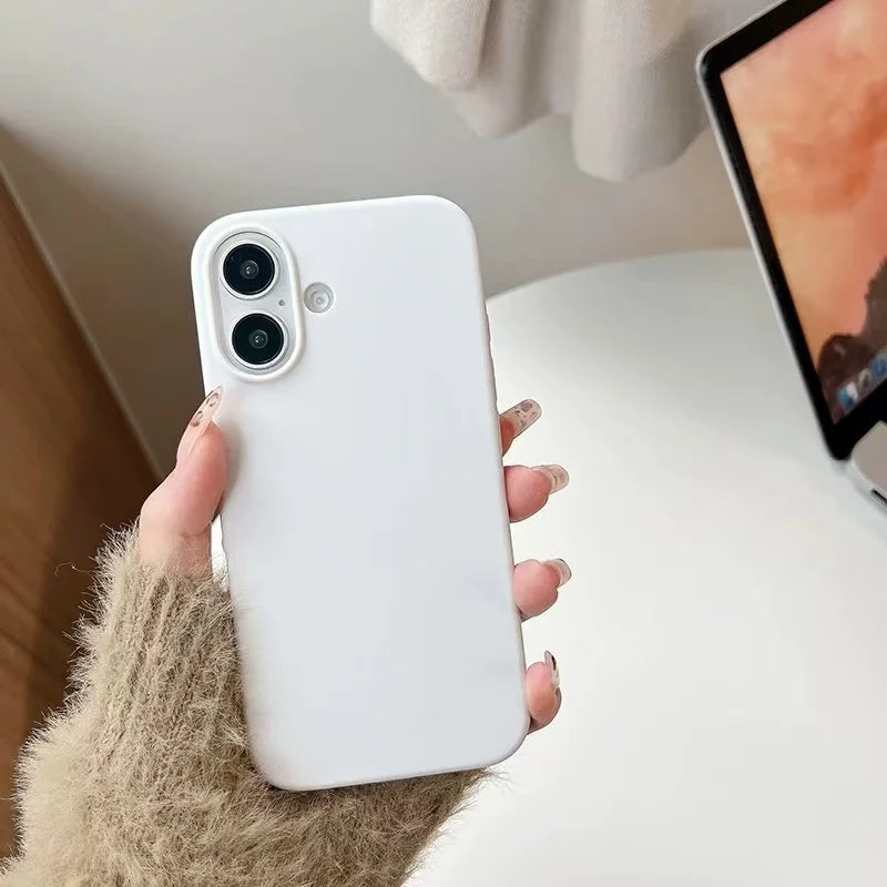 Liquid Silicone Mobile Phone Case for Apple iphone 16 15 14 13 12 11 Pro 13 mini X XR Xs Max Matte Shockproof Cover Cases