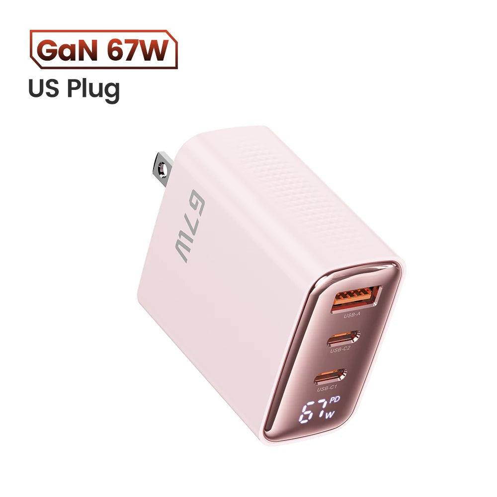 Toocki 67W GaN USB Type C Charger Digital Display 65W 45W PPS PD QC4.0 Quick Charge For Macbook Laptop IPAD Tablet iPhone 15 14