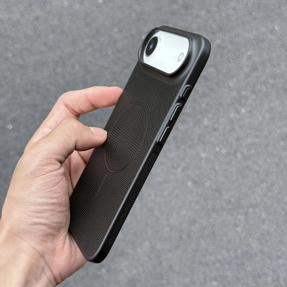 Metallic Heat Dissipation Mesh For Magsafe Magnetic Case For iPhone 17 Air 16 15 14 Plus 13 12 11 Pro Max Hard Thin Skin Cover