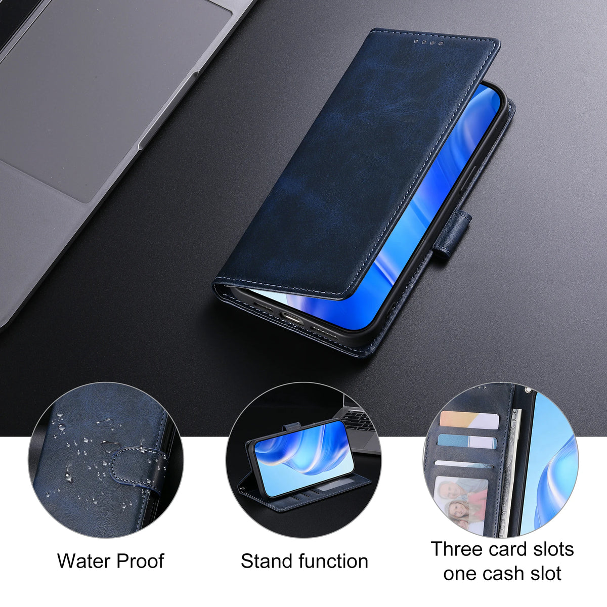 Leather Flip Case For Samsung Galaxy A17 A37 A57 A27 A36 A56 A16 A26 A15 A35 A55 A25 A05S A06 A14 A34 A54 A13 A53 Wallet Cover