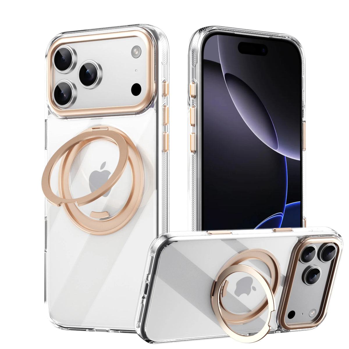 360° Mechanical Torque-Sound Rotating Stand Holder Magnetic Magsafe Phone Case For iPhone 16 15 14 13 17 18 Pro Max Plus Air 17E