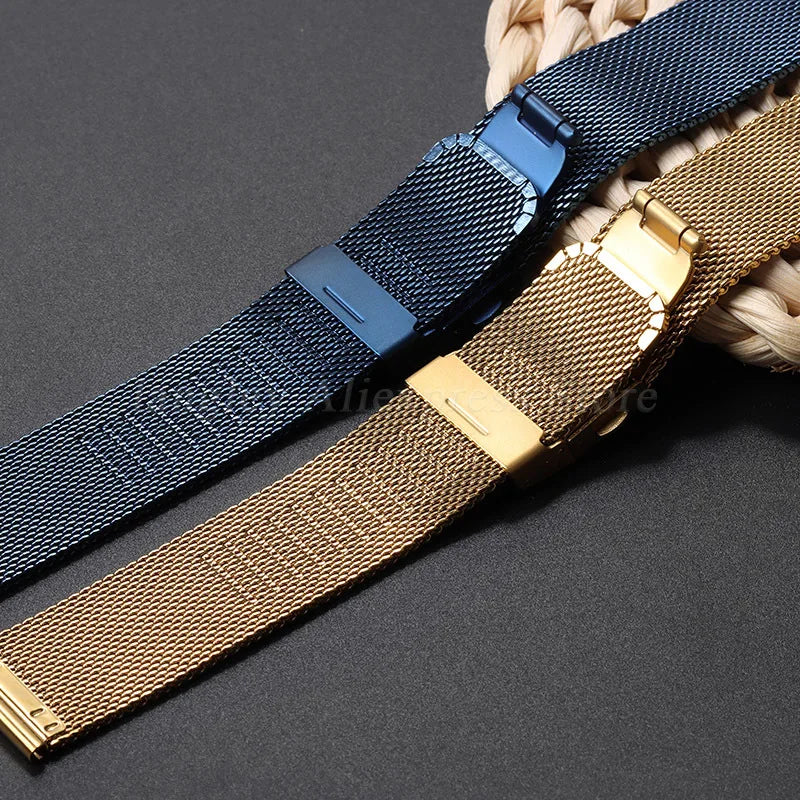 Metal Milanese Strap 1.0mm 0.6mm Mesh Bracelet Stainless Steel Watchband for IWC for Omega 12/14/16/18/20mm 22mm 24mm Wristbands