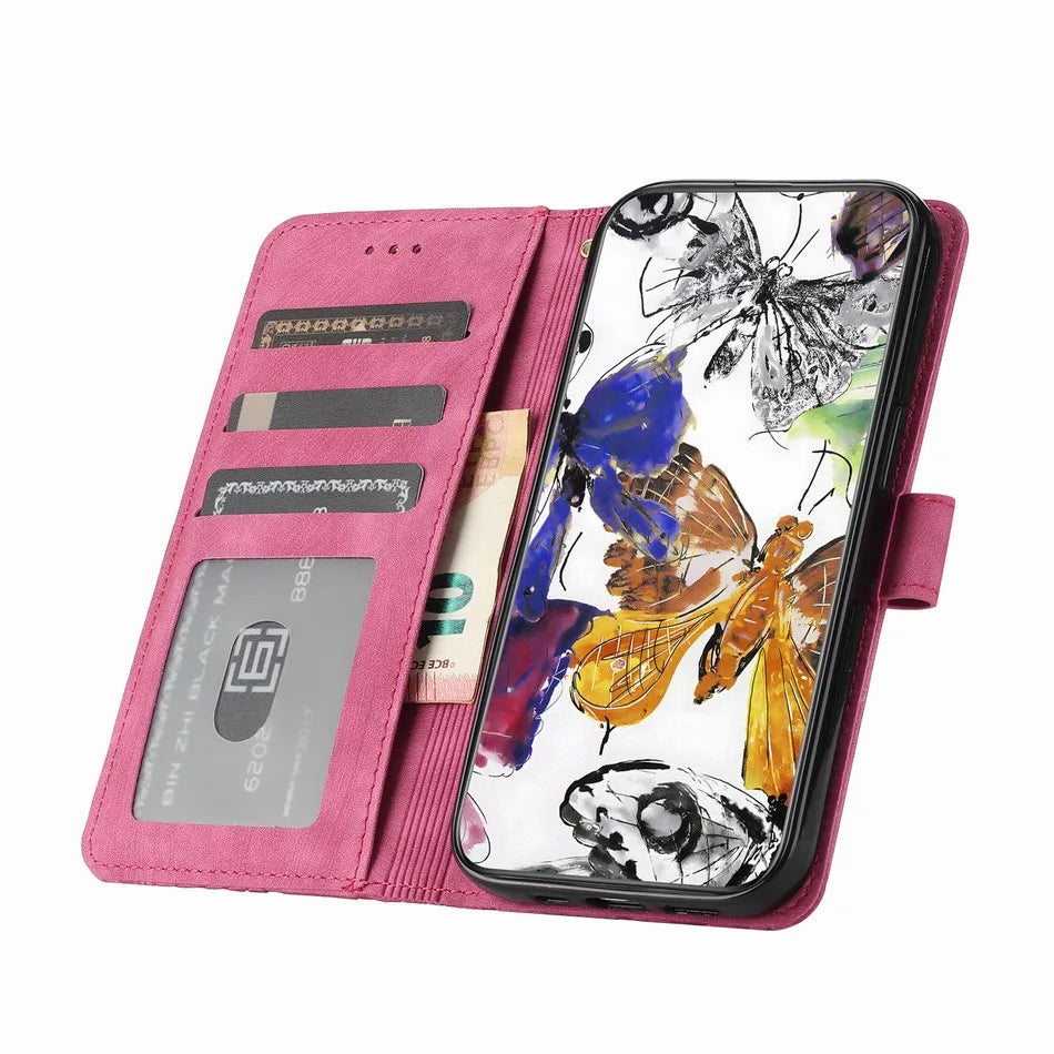 Girl Wallet Case For Apple iPhone 6Plus 17 16 16E 15 14 13 12 Pro Max Mini 6 7 8 Plus SE 2020 Cute Butterfly Phone Protect Cover