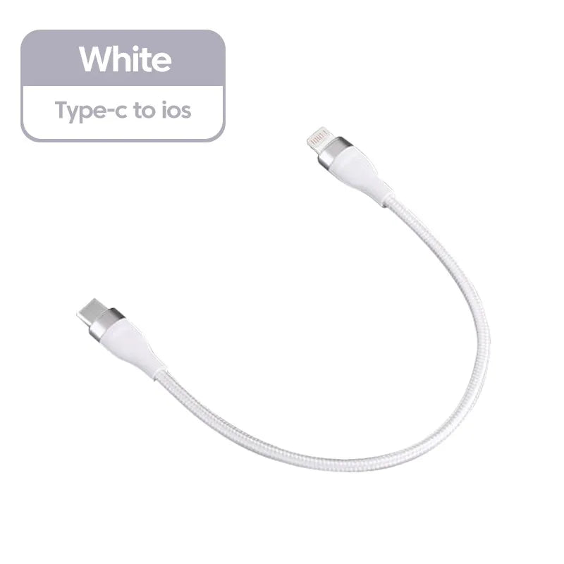 66w Type-C Cable 25cm USB C to Type-C / Lightning Fast Charging Short Wire For iPhone Xiaomi Huawei Samsung Oneplus Cellphones