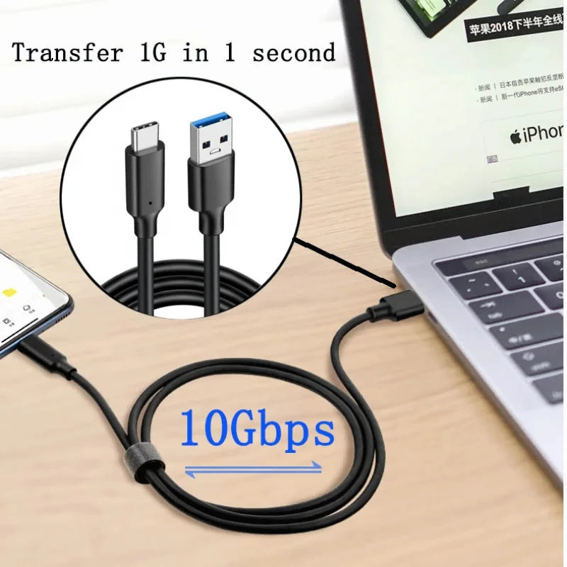 USB A To Type C Fast charge Cable For iPhone 15 16 17 Pro Max iPad mini USBC 3.2/3.1 Gen 2 60W 3A Data Charger Cord 2m 3m 5m