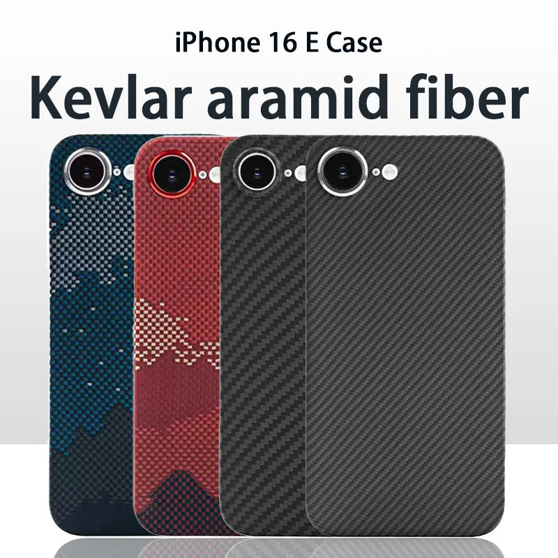 Amstar Magnetic Carbon Fiber Phone Case for iPhone 16e Magsafe Cover Luxury Kevlar Aramid Fiber Magnetic Cases