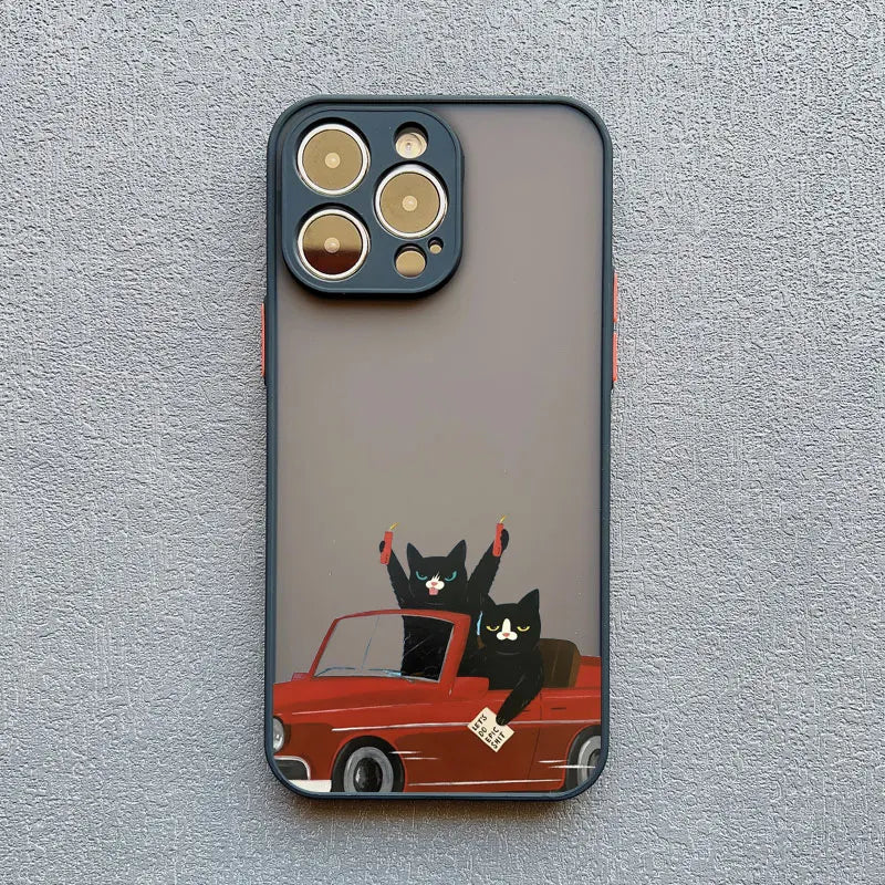 Funny Cat Daily Life Phone Case For iPhone 16 17 Pro Max Cases 11 12 14 Pro Max Mini 13 15 Plus XR Shockproof Back Covers