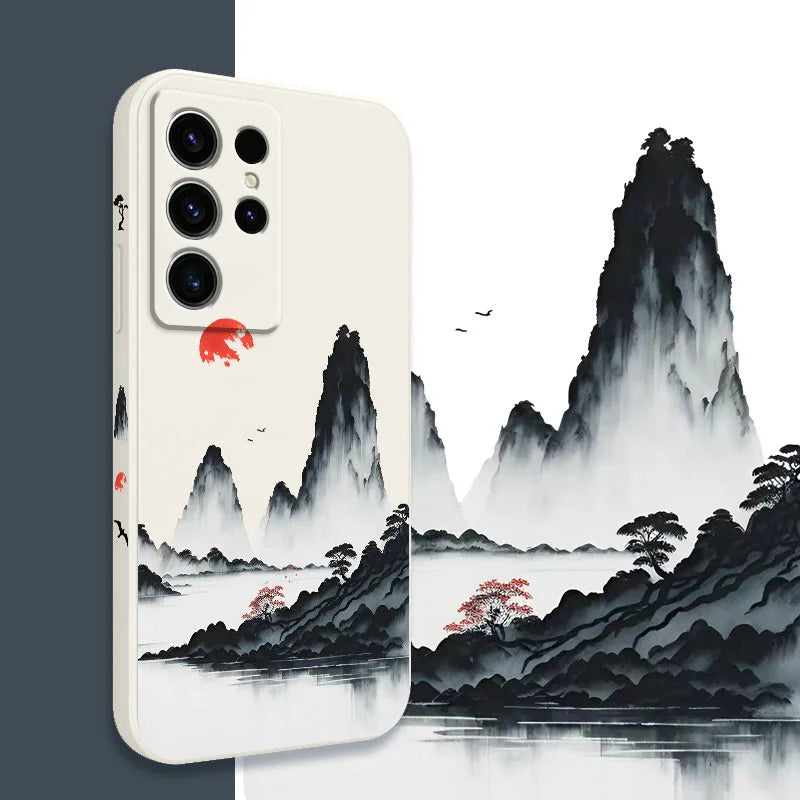 Sunset Red Phone Case For Samsung Galaxy S25FE S24 S23 S22 S21 S20 S10 S10E S9 Ultra Plus FE Note 20 Ultra 10 9 Plus Cover