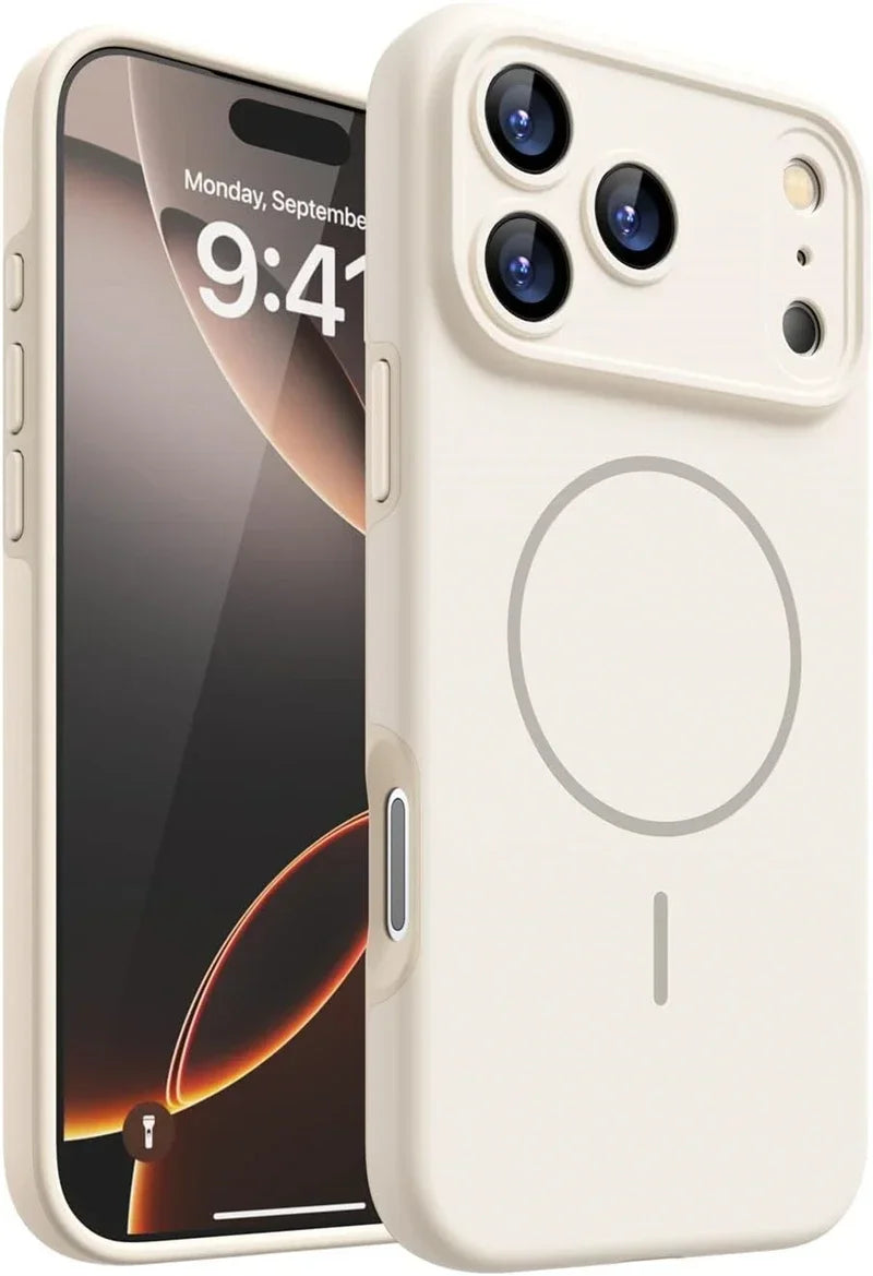 Orange for IPhone17 Silicone Soft Magnetic Case for IPhone 17 Air 16 15 14 13 12 18 Pro Max Plus 17Pro for Magsafe Phone Cover