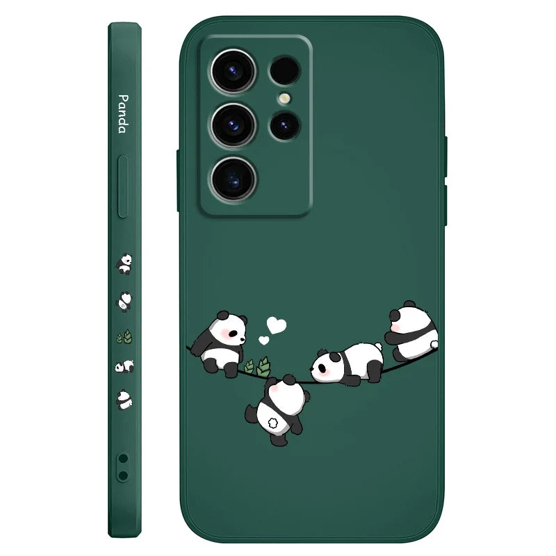 Baby Panda Phone Case For Samsung Galaxy S25 S24 S23 S22 S21 S20 S10 S10E Ultra Plus FE Note 20 Ultra 10 Plus Cover