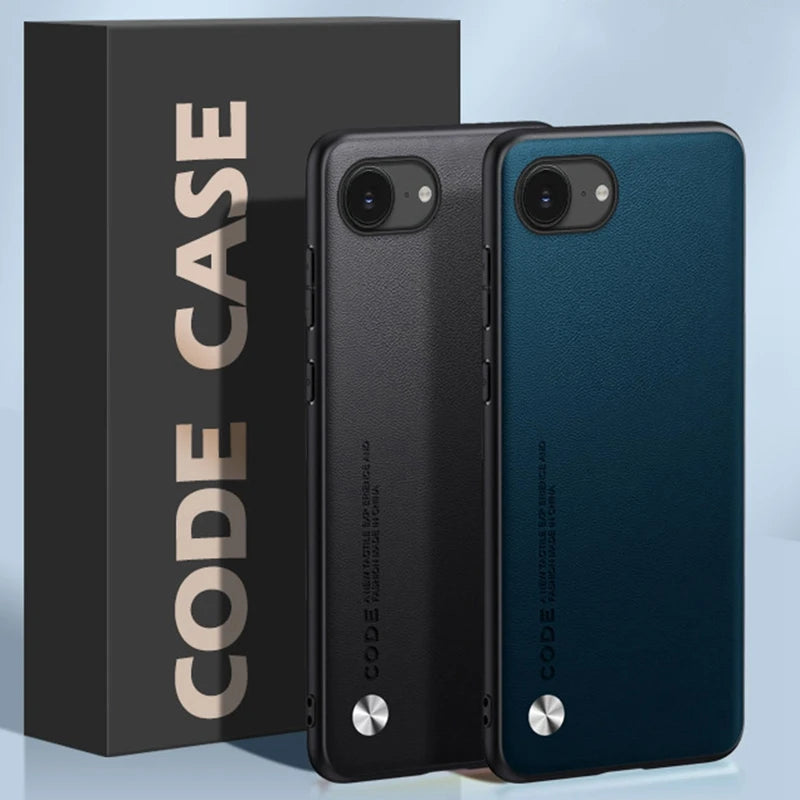 Luxury PU Leather Case for iPhone 16E Back Cover Silicone Shockproof Protection Phone Case for iPhone 16 E IPhone16E IPhone16 E