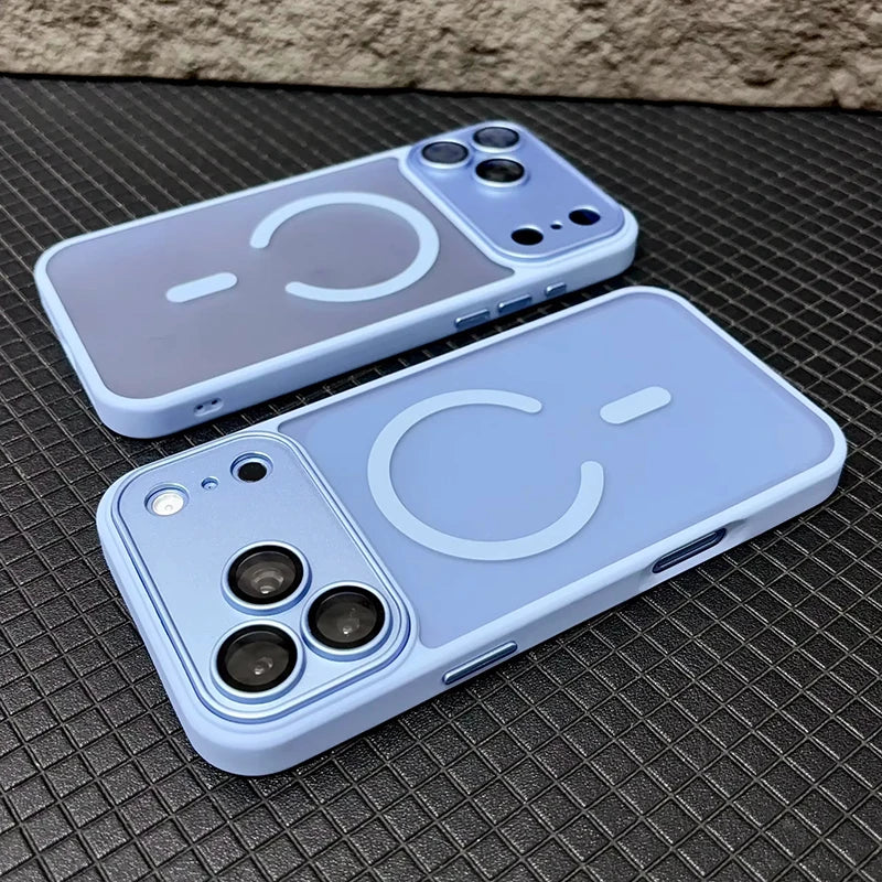 For MagSafe Wireless Charging Magnetic Case For iPhone 16 15 16E 14 13 12 11 Pro Max Luxury Matte Translucent Shockproof Cover