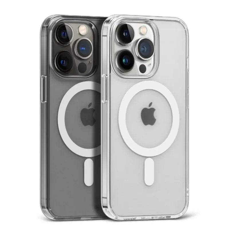 Magnetic Original Clear Case For iPhone 17 16 15 14 Plus 13 12 Mini 11 Pro Max 16E 17E Funda For Magsafe Transparent Cover