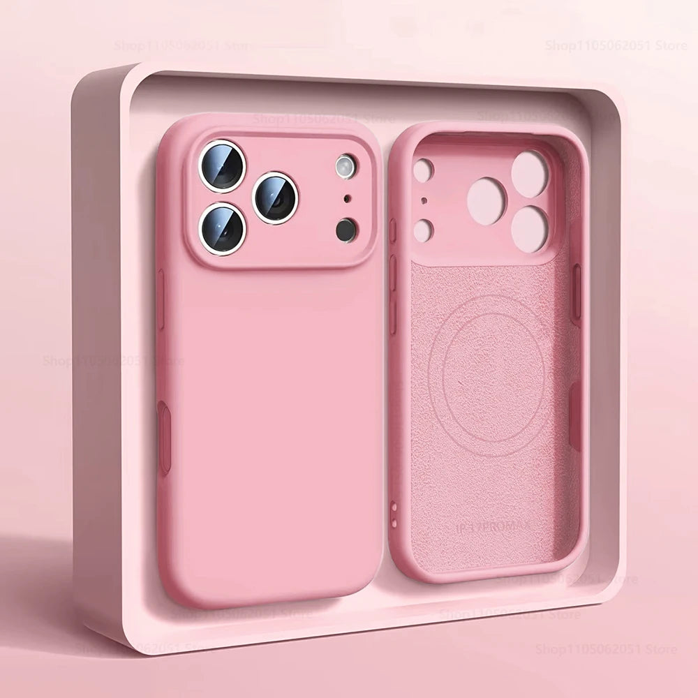 Magnetic Original Liquid Silicone Phone Case For iPhone 18 17 16 15 14 13 Pro Max 17Pro 18 For Magsafe Wireless Cases Soft Cover