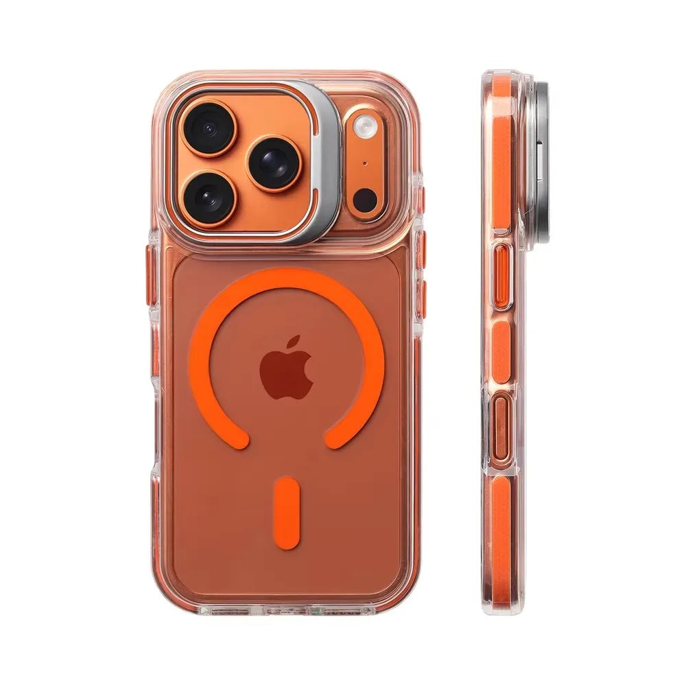 For MagSafe Clear Kickstand Case for iPhone 18 17Pro Max 17Air 16 15 14 13 12 Magnetic Shockproof Transparent Camera Stand Cover