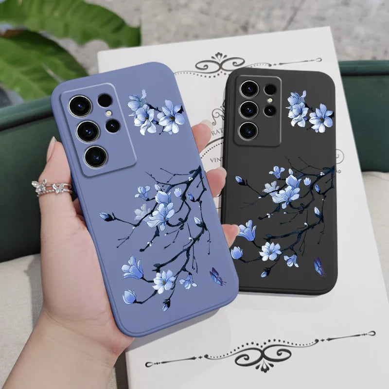 Blooming Orchid Phone Case For Samsung Galaxy S25 S24 S23 S22 S21 S20 S10 Ultra Plus FE Note 20 Ultra 10 Plus Cover