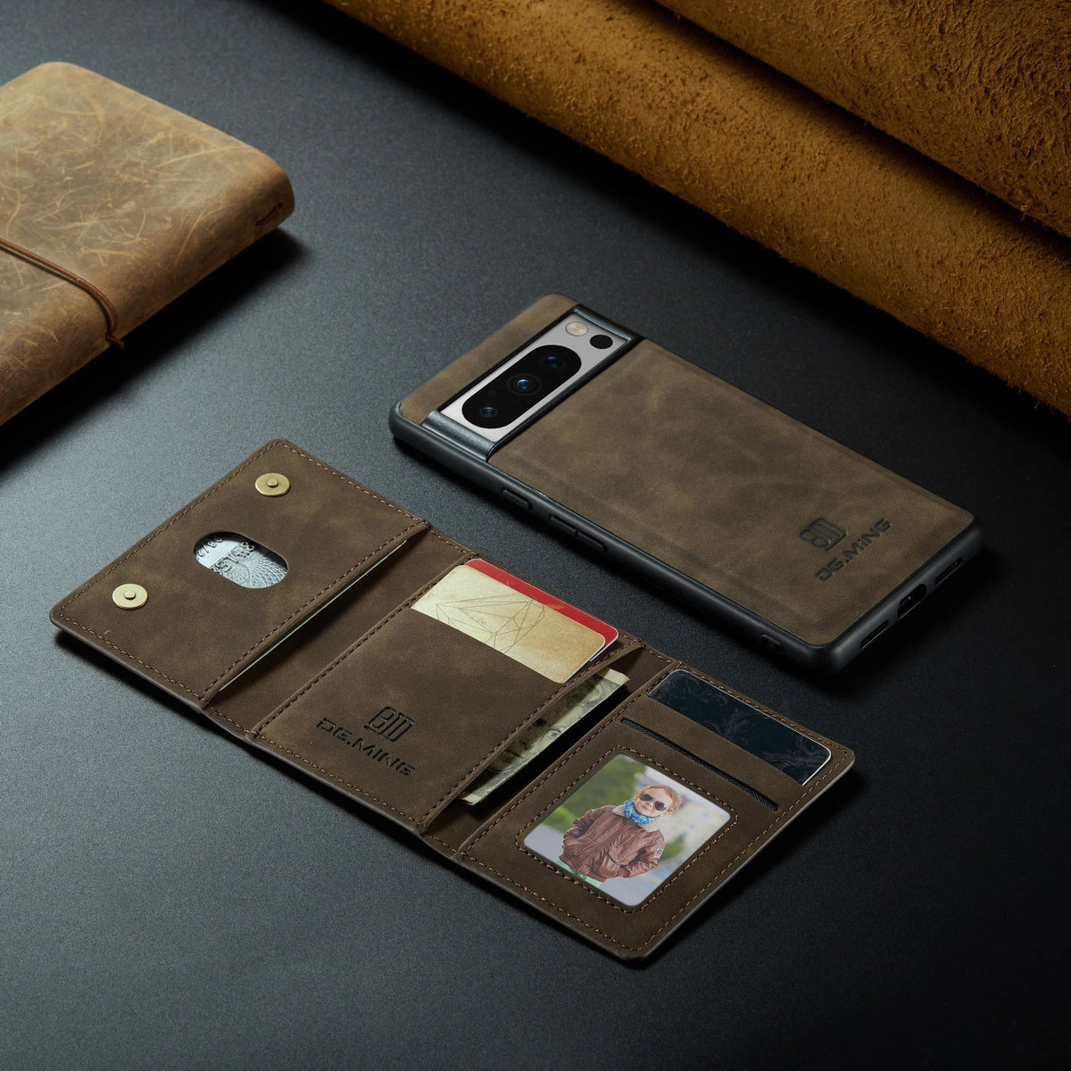 Luxury Magnetic Leather Wallet Case for Google Pixel 9 Pro 8 7 7A 6 6A Fold Pixel9 XL Pixel7 Kickstand Credit Card Holder Cover