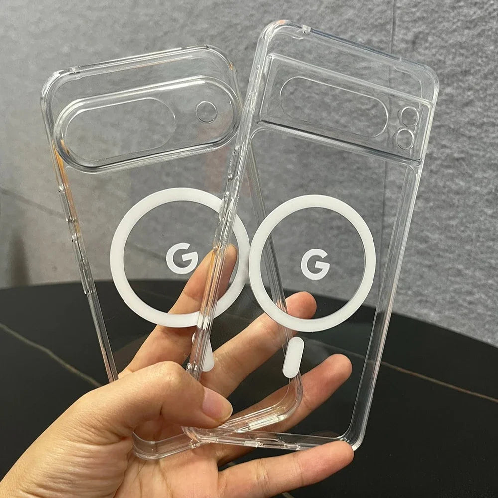 Simple Transparent Wireless Charging Slim Case For Google Pixel 10 9 Pro XL 8 7 6 A Pro Acrylic Shockproof Fall Prevention Cover
