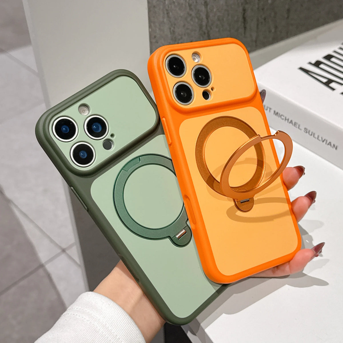 Magnetic Bracket Phone Case For iPhone 17 Air 13 14 15 16 17 Pro Max Matte KickStand For Magsafe Shockproof Stand Holder Cover