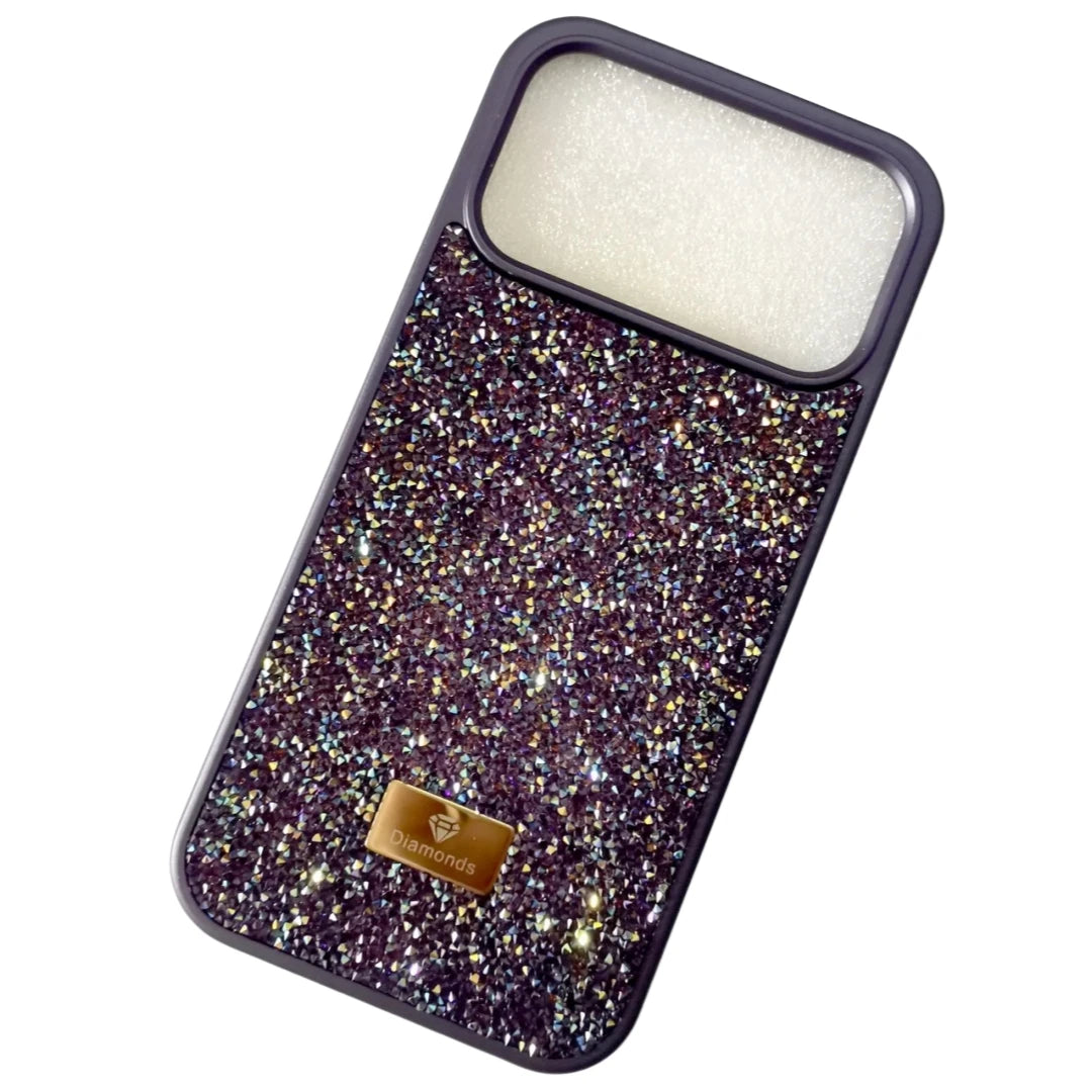 Gold Diamond Bling Multicolored Rhinestones Case For iPhone 17 16 15 14 Plus+ 13 12 Pro Max 17e 16e Air Glitter Protection Cover