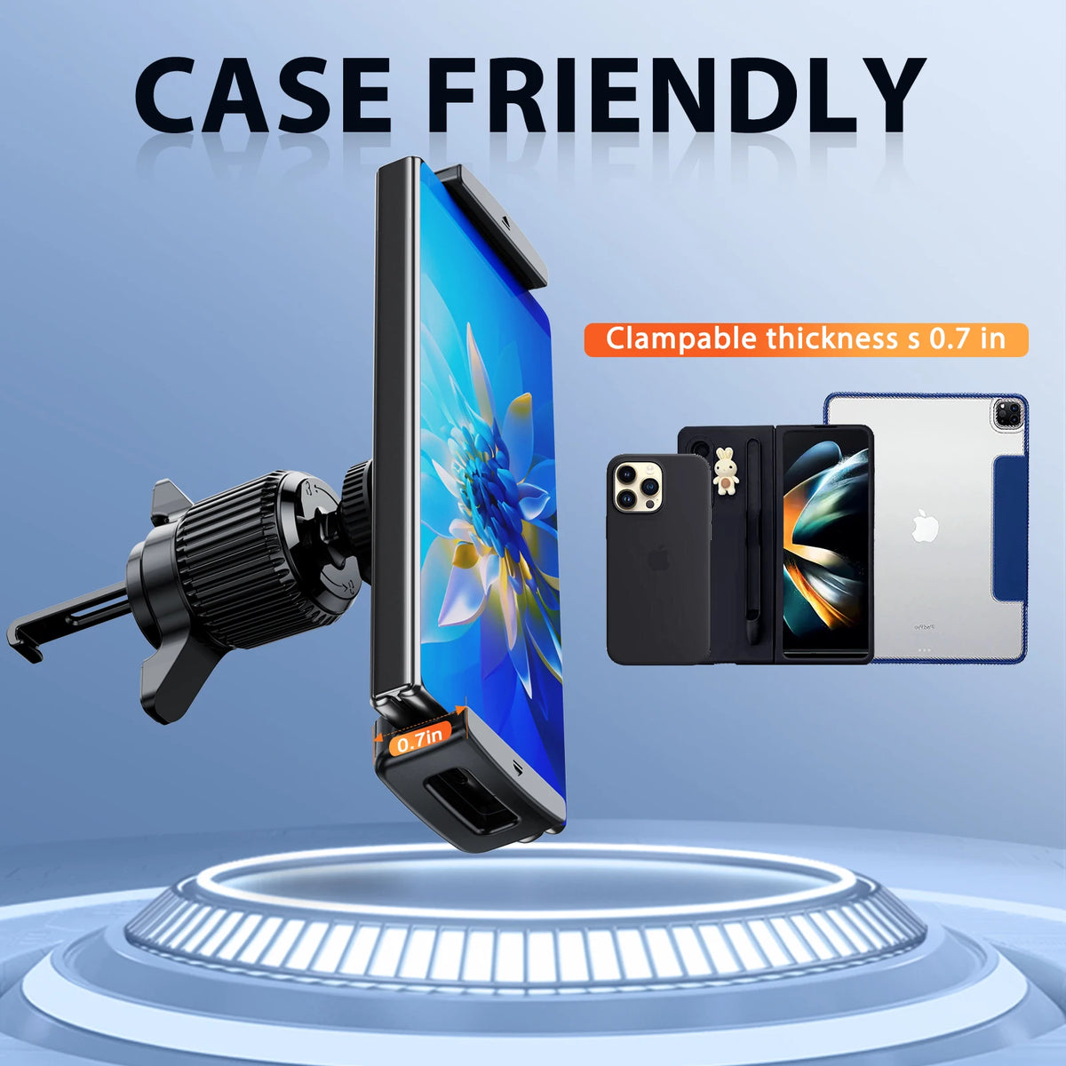 Eary for Z Fold 7 6 5 Car Phone Holder Mount Air Vent Car Bracket Stand with 360° Rotate for 4.7-12.9' Devices Vehicle Accessori