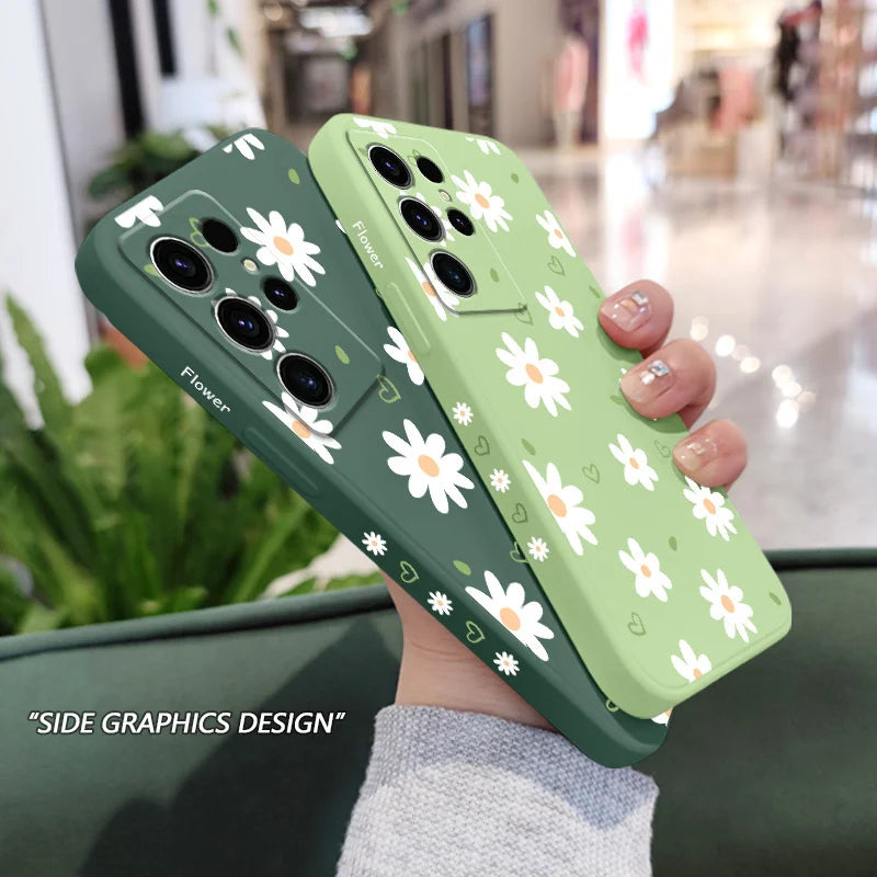 Tender Daisy Phone Case For Samsung Galaxy S25 S24 S23 S22 S21 S20 S10 S10E Ultra Plus FE Note 20 Ultra Plus Cover