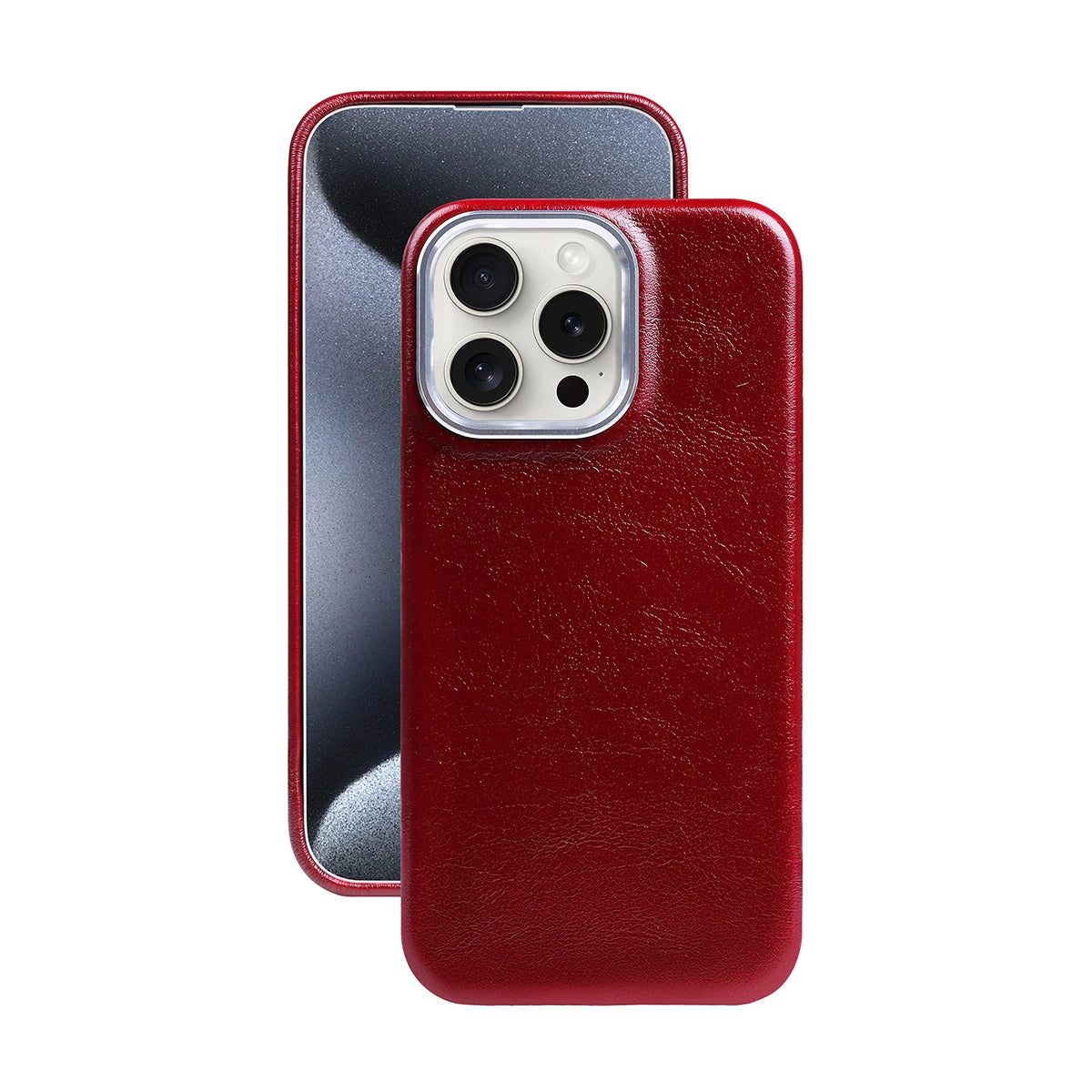 Luxury Classic Retro Textured Metal Frame All Inclusive PU Leather Case For iPhone 15 Pro Max 16 14 Plus 13 12 11